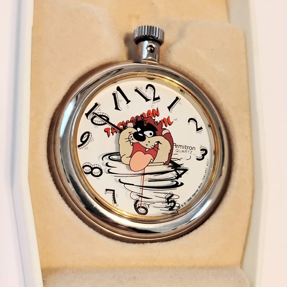 Armitron Looney Tunes Taz Manian Devil Collectible Pocket Watch